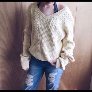 tommy hilfiger pastel yellow sweater